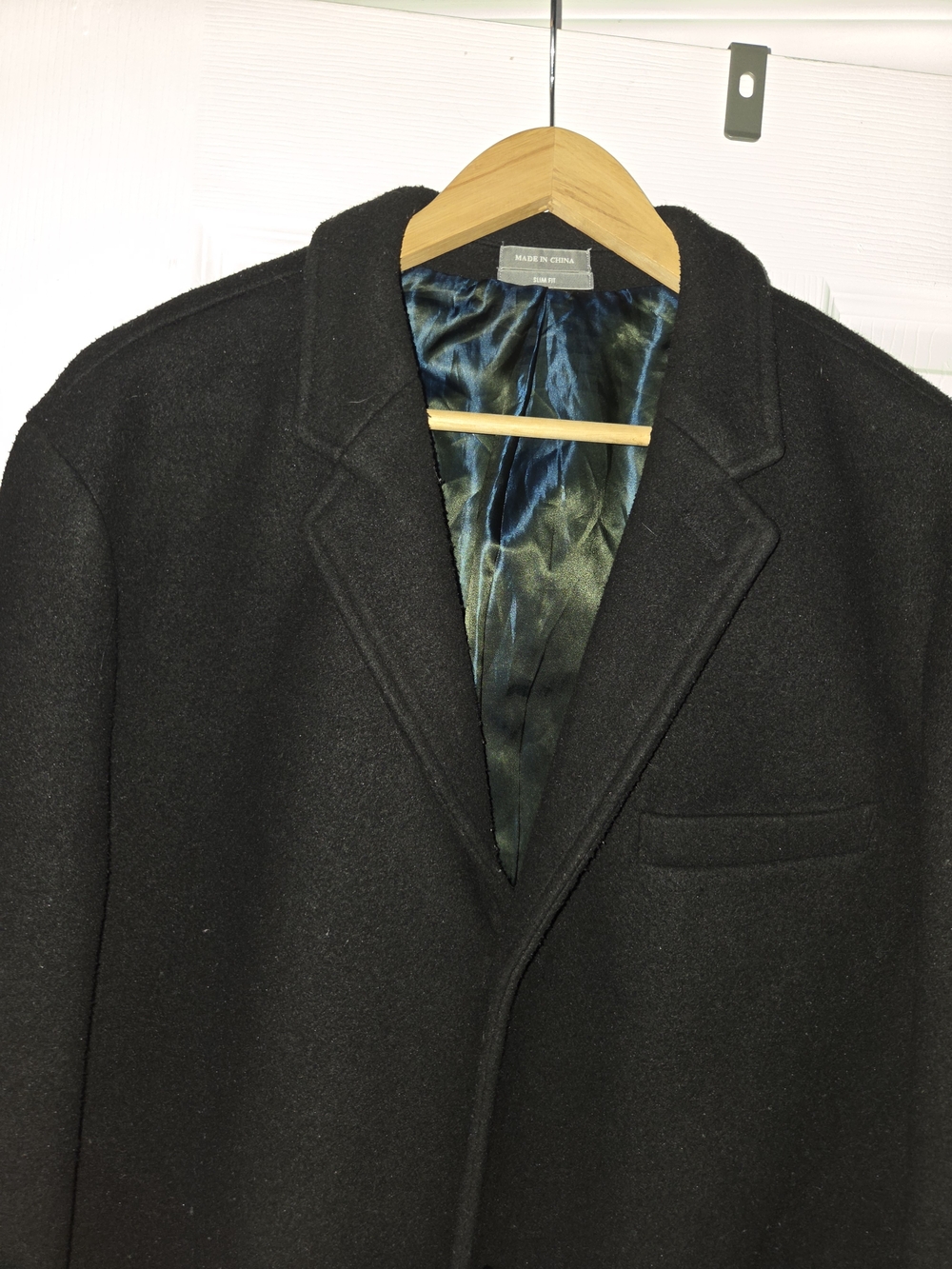 Michael Kors Men's Black Wool Blend Single-Breasted Pea Coat - Picture 2 of 6
